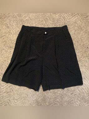 Vintage Elaine Benedict Black with White Polka Dot Shorts